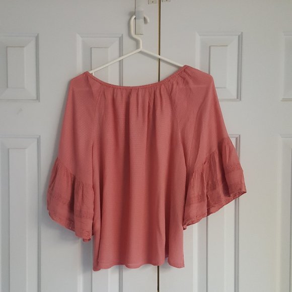 Lucky Brand | Rose Bell Sleeve Peasant Top - Picture 7 of 8